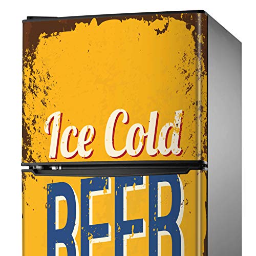 MEGADECOR Dekorativer Aufkleber für Kühlschrank mit Motiv Biertrinker 'Ice Cold Beer', verschiedene Größen (200 cm x 60 cm) von MEGADECOR DECORATE YOUR HOME