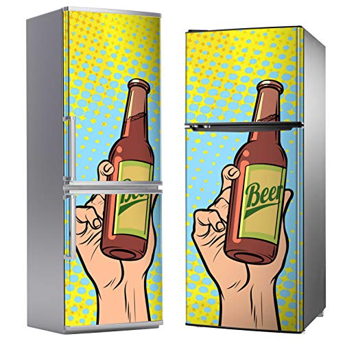 MEGADECOR Vinyl-Aufkleber für Kühlschrank mit Motiv Pop Art 'Beer', Verschiedene Größen von MEGADECOR DECORATE YOUR HOME