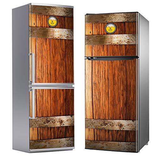 MEGADECOR Dekorativer Vinyl-Aufkleber für Kühlschrank, Bierfass mit Messgerät (185 cm x 70 cm), blasenfrei. von MEGADECOR DECORATE YOUR HOME