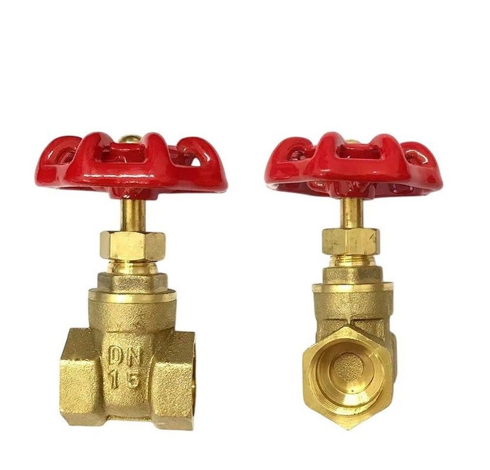 MEGAGOODS Absperrventil Messing-Schieberventil 1" mit Innengewinde Wasserabsperrventil DE., (2er-Set), Messing, ergonomisches Handrad von MEGAGOODS