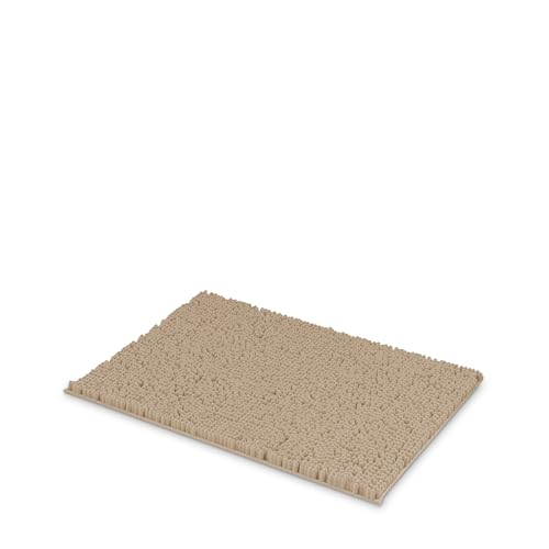 MEGAROOM Badezimmerteppich 40 x 60 cm Anti-Rutsch Chenille Badematten Weiche und rutschfeste Badteppich Anti-Schimmel Duschvorleger für Sicherheit und Komfort - Wasserabsorbierend (Beige) von MEGAROOM
