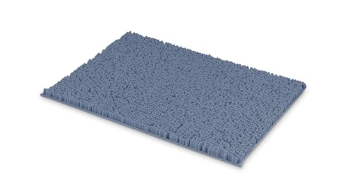 MEGAROOM Badezimmerteppich 40 x 60 cm Badematte Chenille Badvorleger Weiche und rutschfeste Badteppich Anti-Schimmel Duschvorleger für Sicherheit und Komfort (Haza Blau) von MEGAROOM