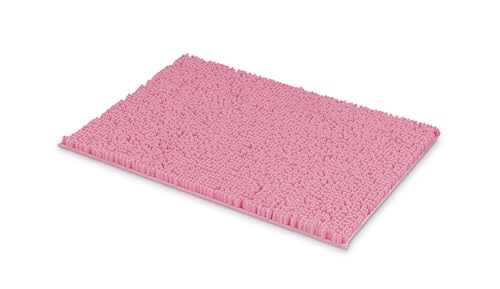 MEGAROOM Badezimmerteppich 40 x 60 cm Badematte Chenille Badvorleger Weiche und rutschfeste Badteppich Anti-Schimmel Duschvorleger für Sicherheit und Komfort (Rosa) von MEGAROOM