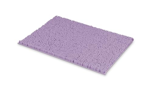 MEGAROOM Badezimmerteppich 50 x 80 cm Anti-Rutsch Chenille Badematten Weiche und rutschfeste Badteppich Anti-Schimmel Duschvorleger für Sicherheit und Komfort - Wasserabsorbierend (Hell Violett) von MEGAROOM