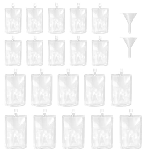 MEGAROOM Getränkebeutel Transparente set Pouches Bag Getränke, Drinking Pouch für Festival, Alkohol, Saft, Flüssigkeit, Getränketaschen, Kunststoff-Flachmann (10p250ml-5p380ml-5p500ml) von MEGAROOM