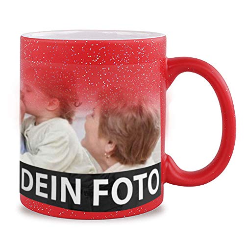 MEGAUK Bling-Bling Zaubertasse mit Foto Text Bedrucken Lassen - Farbwechsel Personalisierte Foto Tasse - Kaffeebecher Selbst Individuell Gestalten - Magic Custom Coffee Mug Cup von MEGAUK