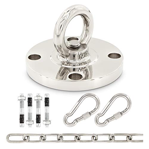 Premium Edelstahl Halterung bis 250 kg: Set für Betondecken inkl. 2 Karabiner + Edelstahlkette + Bolzenanker von MEGAVERSAL