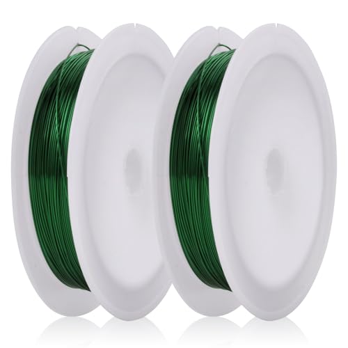 MEGAVOW 2 Rolle Basteldraht 0.4mm x 10m, Schmuckdraht Perlendraht Draht für Schmuck Armbänder, Blumendraht Bonsai Draht Dünn, DIY Dekodraht, Grün MEGAVOW 2 Rolle Basteldraht 0.4mm x 10m, Schmuckdraht Perlendraht Draht für Schmuck Armbänder, Blumendraht Bonsai Draht Dünn, DIY Dekodraht, Grün von MEGAVOW