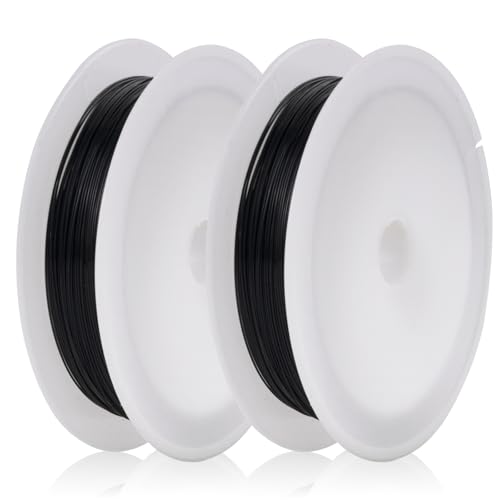 MEGAVOW 2 Rolle Basteldraht 0.4mm x 10m, Schmuckdraht Perlendraht Draht für Schmuck Armbänder, Blumendraht Bonsai Draht Dünn, DIY Dekodraht, Schwarz MEGAVOW 2 Rolle Basteldraht 0.4mm x 10m, Schmuckdraht Perlendraht Draht für Schmuck Armbänder, Blumendraht Bonsai Draht Dünn, DIY Dekodraht, Schwarz von MEGAVOW