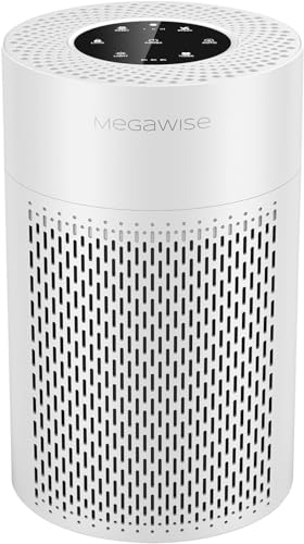 MEGAWISE 2022 Aktualisierte Version Intelligenter Luftreiniger für große Räume bis zu 100 m², H13 True HEPA-Filter mit intelligentem Luftqualitätssensor, Schlafmodus von MEGAWISE