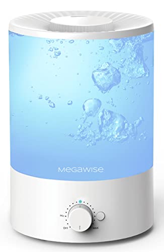 MegaWise Healthy Top-Refill Cool Mist Luftbefeuchter für Schlafzimmer, 3.8 l Diffusor für ätherisches Öl, automatische Abschaltung von MEGAWISE