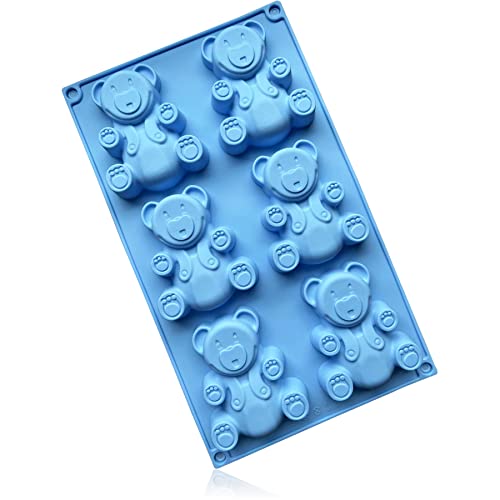 Silikonform, Gummibärchenform für Eiswürfelform, Schokolade, Süßigkeiten, Gelee, Kekse, Kuchen und DIY-Backen (1 blauer Bär) von MEGLE