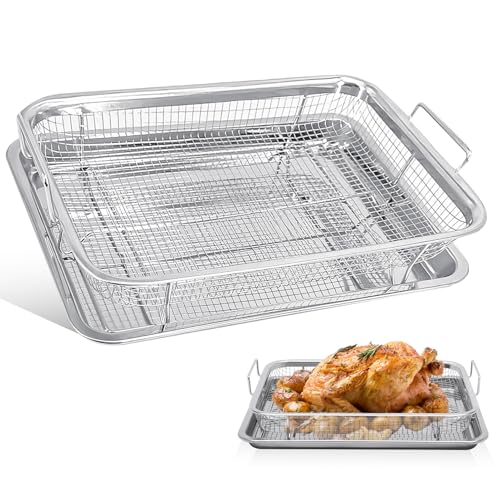 MEGYAD 30 x 22.5 x 5.5 cm Backblech mit Abkühlgitter: Edelstahl Großes Ofenblech, Backform mit Kuchengitter, Weniger Klebrig Grillgitter BBQ Backkorb, für Backen von Keksen Grillen und Kühlen MEGYAD 30 x 22.5 x 5.5 cm Backblech mit Abkühlgitter: Edelstahl Großes Ofenblech, Backform mit Kuchengitter, Weniger Klebrig Grillgitter BBQ Backkorb, für Backen von Keksen Grillen und Kühlen von MEGYAD
