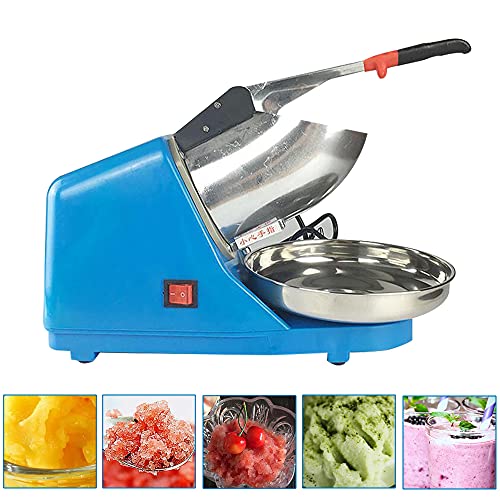 MEHOOSPVN Ice Eisrasierer, Elektrische Eiszerkleinerungsmaschine Eisrasiermaschine Eisrasierer, Schneekegelhersteller Edelstahl 300W Eiscrusher Smoothie Maschine für Restaurants, Bars, Partys, blau von MEHOOSPVN