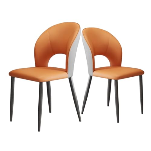 Küchen-Beistellstuhl, Esszimmerstühle mit hohler Rückenlehne und stabilen Metallbeinen, gepolsterter Wohnzimmerstuhl, Mid-Century-Akzent-Beistellstuhl for das Esszimmer(2pcs) von MEHWSAR