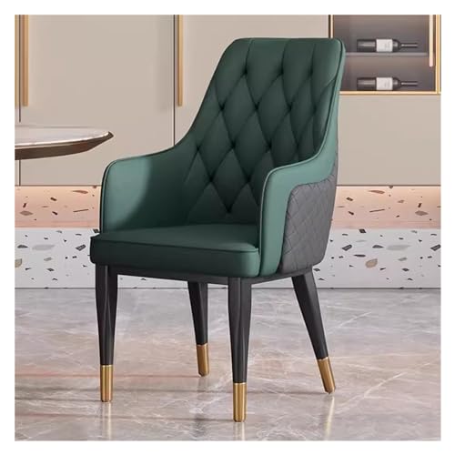 MEHWSAR Freizeitsessel, Esszimmerstühle aus Kunstleder, Wohnzimmerstühle, Lounge- und Empfangsstühle, gepolsterter Küchen- und Wannenstuhl mit Rückenlehne und Metallbeinen(Groen) von MEHWSAR