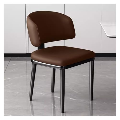 MEHWSAR Küchen-Seitenstuhl, gepolsterte Esszimmerstühle, Frisiertischstühle mit gepolsterter Sitzfläche, stilvolle Esszimmer-Akzentstühle mit geschwungener Rückenlehne und Metallbeinen(Bruin) von MEHWSAR