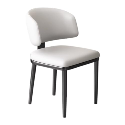MEHWSAR Küchen-Seitenstuhl, gepolsterte Esszimmerstühle, Frisiertischstühle mit gepolsterter Sitzfläche, stilvolle Esszimmer-Akzentstühle mit geschwungener Rückenlehne und Metallbeinen(Cream) von MEHWSAR