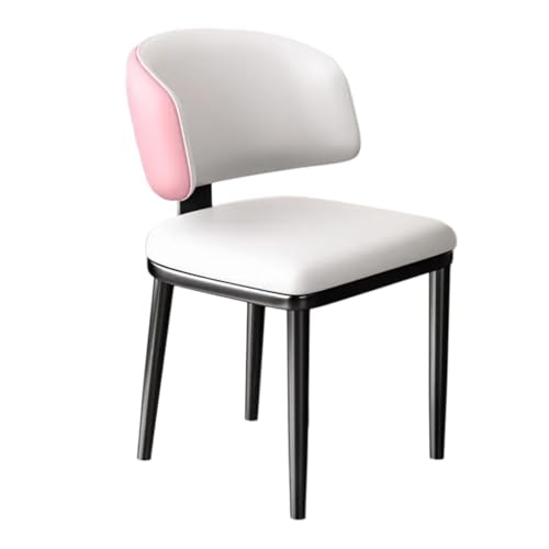 MEHWSAR Küchen-Seitenstuhl, gepolsterte Esszimmerstühle, Frisiertischstühle mit gepolsterter Sitzfläche, stilvolle Esszimmer-Akzentstühle mit geschwungener Rückenlehne und Metallbeinen(Cream-1) von MEHWSAR