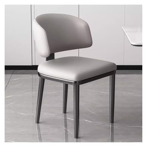 MEHWSAR Küchen-Seitenstuhl, gepolsterte Esszimmerstühle, Frisiertischstühle mit gepolsterter Sitzfläche, stilvolle Esszimmer-Akzentstühle mit geschwungener Rückenlehne und Metallbeinen(Grey) von MEHWSAR