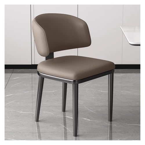 MEHWSAR Küchen-Seitenstuhl, gepolsterte Esszimmerstühle, Frisiertischstühle mit gepolsterter Sitzfläche, stilvolle Esszimmer-Akzentstühle mit geschwungener Rückenlehne und Metallbeinen(Khaki) von MEHWSAR