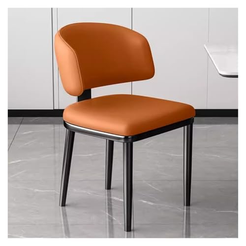 MEHWSAR Küchen-Seitenstuhl, gepolsterte Esszimmerstühle, Frisiertischstühle mit gepolsterter Sitzfläche, stilvolle Esszimmer-Akzentstühle mit geschwungener Rückenlehne und Metallbeinen(Orange) von MEHWSAR