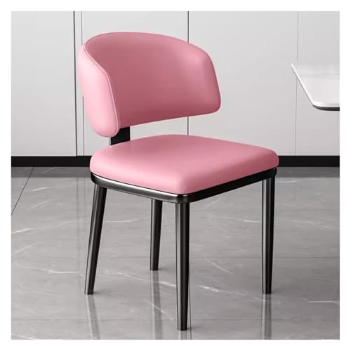 MEHWSAR Küchen-Seitenstuhl, gepolsterte Esszimmerstühle, Frisiertischstühle mit gepolsterter Sitzfläche, stilvolle Esszimmer-Akzentstühle mit geschwungener Rückenlehne und Metallbeinen(Roze) von MEHWSAR