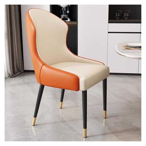 MEHWSAR Küchenstühle aus Leder, Lounge-Empfangsstühle, gepolsterter Esszimmerstuhl, stilvolle Akzentstühle mit ergonomischer Rückenlehne und Metallbeinen for das Wohnzimmer(Style-1) von MEHWSAR