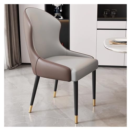 MEHWSAR Küchenstühle aus Leder, Lounge-Empfangsstühle, gepolsterter Esszimmerstuhl, stilvolle Akzentstühle mit ergonomischer Rückenlehne und Metallbeinen for das Wohnzimmer(Style-2) von MEHWSAR