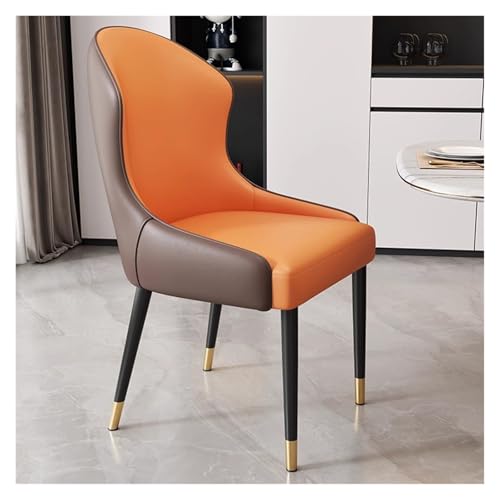 MEHWSAR Küchenstühle aus Leder, Lounge-Empfangsstühle, gepolsterter Esszimmerstuhl, stilvolle Akzentstühle mit ergonomischer Rückenlehne und Metallbeinen for das Wohnzimmer(Style-3) von MEHWSAR