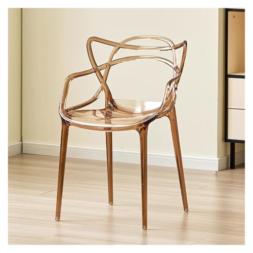 MEHWSAR Stapelbare Esszimmerstühle aus Acryl, armlos, durchsichtig, transparent, for die Küche, moderner minimalistischer Stuhl mit ergonomischer Rückenlehne for das Wohnzimmer(Style-1) von MEHWSAR
