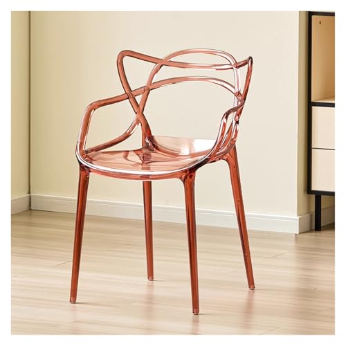 MEHWSAR Stapelbare Esszimmerstühle aus Acryl, armlos, durchsichtig, transparent, for die Küche, moderner minimalistischer Stuhl mit ergonomischer Rückenlehne for das Wohnzimmer(Style-2) von MEHWSAR