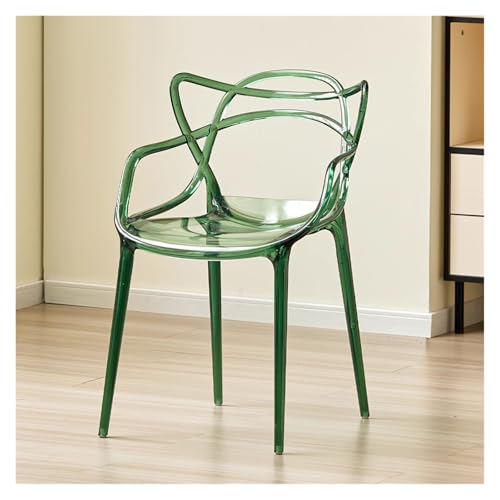 MEHWSAR Stapelbare Esszimmerstühle aus Acryl, armlos, durchsichtig, transparent, for die Küche, moderner minimalistischer Stuhl mit ergonomischer Rückenlehne for das Wohnzimmer(Style-3) von MEHWSAR