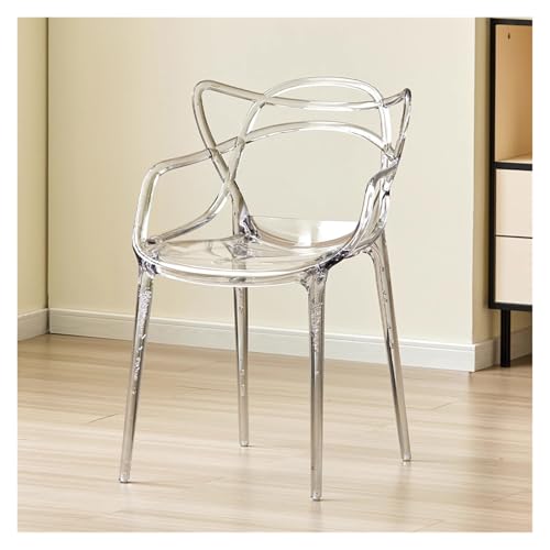 MEHWSAR Stapelbare Esszimmerstühle aus Acryl, armlos, durchsichtig, transparent, for die Küche, moderner minimalistischer Stuhl mit ergonomischer Rückenlehne for das Wohnzimmer(Style-4) von MEHWSAR
