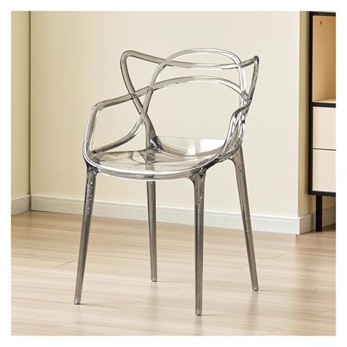 MEHWSAR Stapelbare Esszimmerstühle aus Acryl, armlos, durchsichtig, transparent, for die Küche, moderner minimalistischer Stuhl mit ergonomischer Rückenlehne for das Wohnzimmer(Style-5) von MEHWSAR