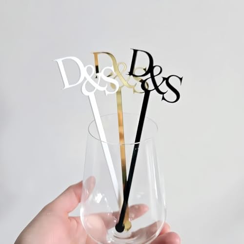 2 Stück Personalisierte Acryl-Rührstäbchen, Rührstäbchen Mit Individuellen Initialen, DIY-Rührstäbchen Für Cocktails, Kaffee Und Whiskey, Partygeschenke(18cm) von MEIEG