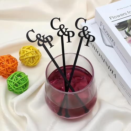2 Stück Personalisierte Getränkerührer Mit Namensinitialen, Individuelle Hochzeitsrührer, Acryl-Rührstäbchen Für Geburtstagsfeiern, Restaurantdekoration(15cm) von MEIEG