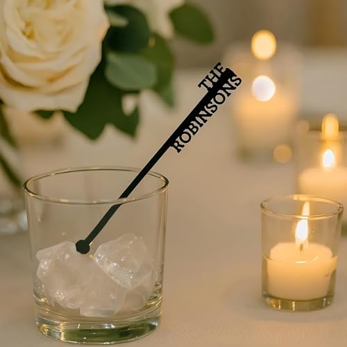 MEIEG 10–100 Stück Personalisierte Getränkerührer Für Hochzeitsdekorationen, Individuelle Party-Cocktailrührer Mit Eingraviertem Namen, Geschenke Für Gäste(5 inch) von MEIEG