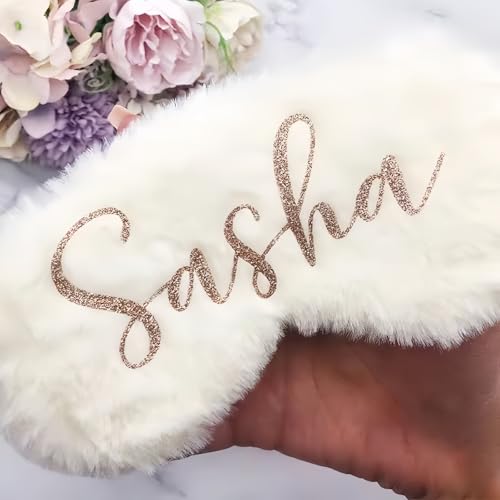 Personalisierte Plüsch-Augenmaske, Maßgeschneiderte Seiden-Schlafmasken, Bequeme Augenbinde Zum Schlafen, Reisen Und Nickerchen, Geschenk Für Brautjungfern von MEIEG