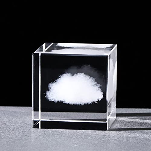 MEIGUI 4x4x4cm K9 Crystal Cube 3D l. Graving Wetterzeichen Sun Cloud Winzige Glasblöcke Papiergewehr Geschenke for Hochzeit Wohnkultur (Color : Cloud, Size : 4 cm) von MEIGUI