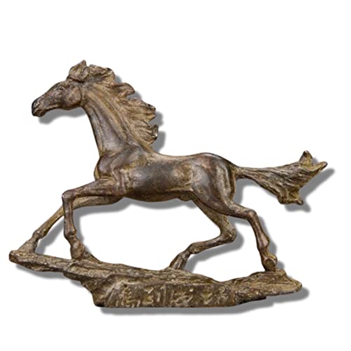 MEIHENI 9 cm Messing Sternzeichen Pferd Ornament, Pferd zum Erfolg Desktop Dekoration Persönlichkeit Kreative Glück Laufendes Pferd Metall Pferd Statue Handwerk Sammlung von MEIHENI