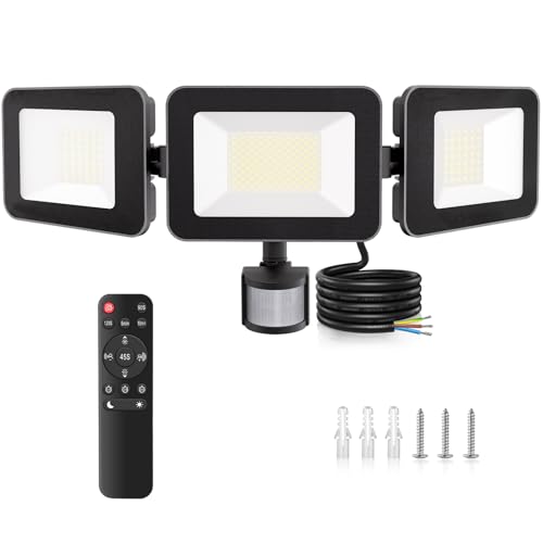 MEIHUA 100W LED Strahler mit Bewegungsmelder Fernbedienung 1000-9600LM IP66 Wasserdicht Flutlicht 6500K Drei-Kopf 180° Verstellbar Scheinwerfer für Außen Garten Garage Sportplatz MEIHUA 100W LED Strahler mit Bewegungsmelder Fernbedienung 1000-9600LM IP66 Wasserdicht Flutlicht 6500K Drei-Kopf 180° Verstellbar Scheinwerfer für Außen Garten Garage Sportplatz von MEIHUA