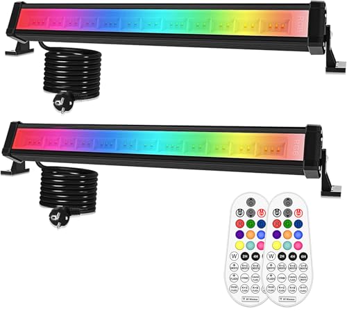 MEIHUA 42W RGB LED Wallwasher Partylicht 2 Pack LED Bar Lichteffekte mit Fernbedienung, für DJ Home Party Bühnenlichter Weihnachtsdekoration von MEIHUA