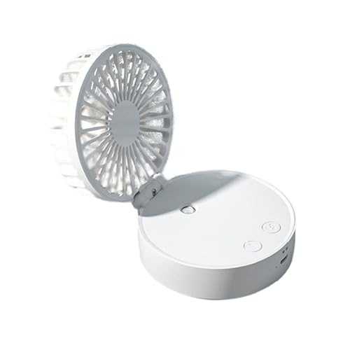 MEIION Clevaful Mini-Ventilator zum Umhängen Tragbarer Handventilator mit Wassernebel, faltbarer USB Mini Ventilator, 5 Geschwindigkeiten, wiederaufladbar für Frauen und Kinder von MEIION