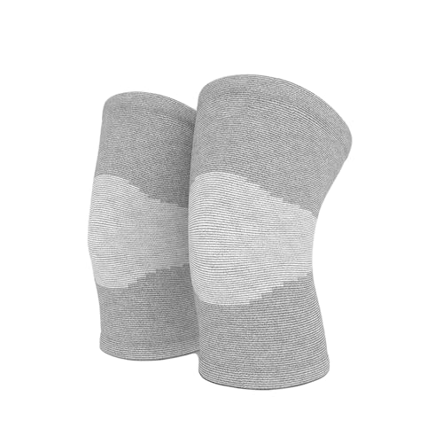 MEIION neuleben Relieve - Bambus Knie Kompressions-Bandage Kniestrümpfe Gym Unisex-Sport- und Fitness-Knieorthese Kniebandage Sport-Knieschoner Atmungsaktiv und Bequem für Damen und Herren Grau L von MEIION