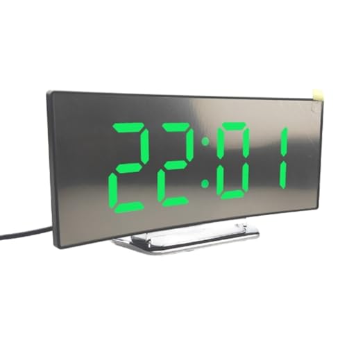 MEIION Raum Lust Geschwungener LED-Digitalwecker im modernen Stil RGB LED Wecker mit gebogenem Bildschirm, großes Display, Nachtlicht & USB-Ladeanschluss von MEIION
