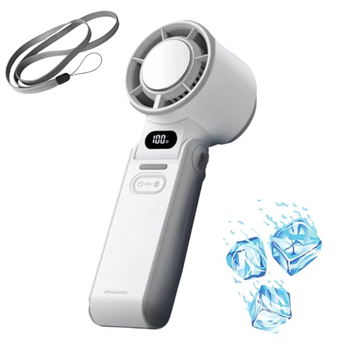 MEIION Tragbarer Handventilator mit integrierter Eisplatte – mobiler USB-C Ventilator, 100 Stufen & 10 Std. Akku – faltbarer Lüfter für Büro, Outdoor & Reisen – ideal für Studenten & Pendler von MEIION