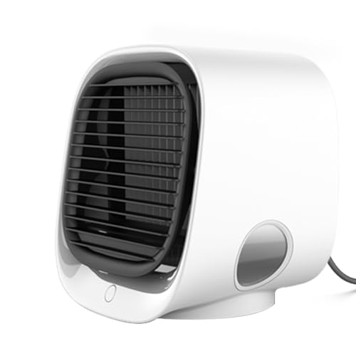 MEIION Tragbarer Luftkühler – Kompakter USB-Ventilator mit 4 Geschwindigkeiten, leiser Luftbefeuchter & Aroma-Diffusor, LED-Nachtlicht, ideal für Büro & Schlafzimmer – für Büroangestellte & Studenten von MEIION