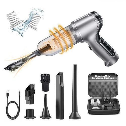MEIION lautux Turbotastic Pro handstaubsauger Kabelloser Handstaubsauger 2-in-1 Multifunktional, 180W mit 19KPA Saugleistung, 4000mAh langlebiger Akku, waschbarer Filter für Haus und Auto von MEIION