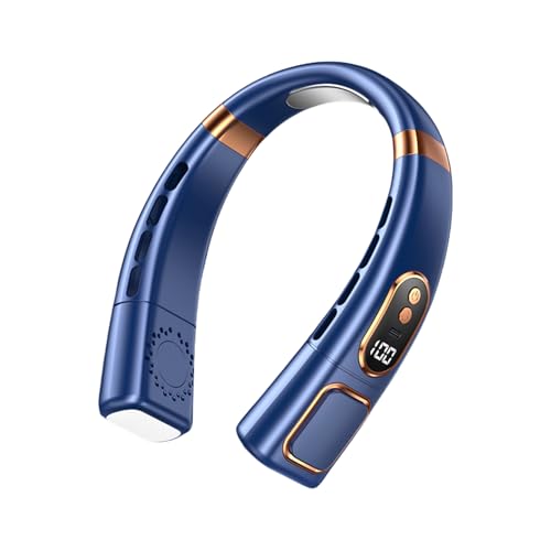 Premium Upgraded Cooling Neck Fan Air Cooler Nackenventilator Mit Kühlung Wiederaufladbarer tragbarer Nackenventilator mit 360° Kühlung, messerlosem Design und LED Anzeige von MEIION